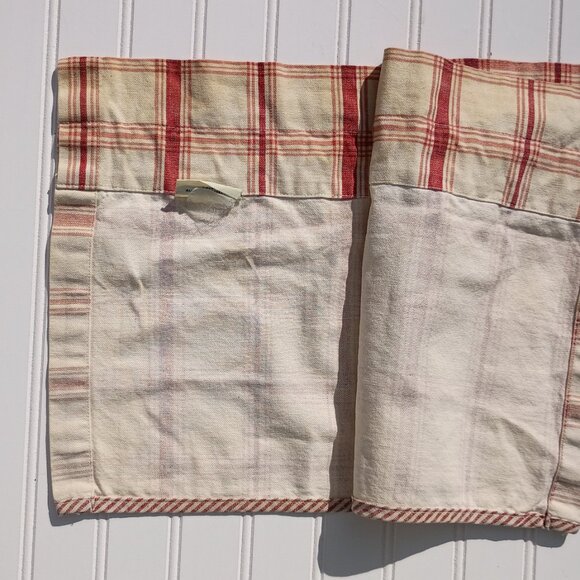 WAVERLY Curtain Valance Pantry Plaid Red Cream Country 59.5 inch Primitive Vtg - Picture 5 of 8
